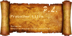 Pratscher Lilla névjegykártya
